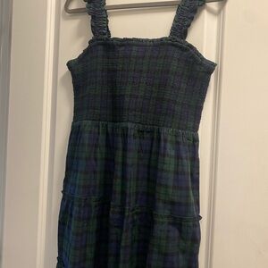 J. Crew Green and Blue Smocked Nap dress Dress